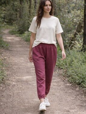 Pact Organic Cotton Jogger Pants – Mauve / Berry – Size Small